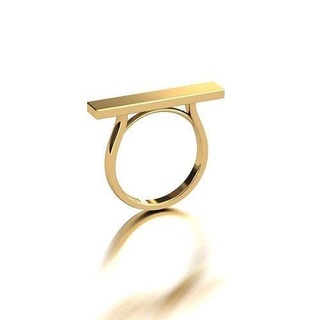 Rechteck Ring Luxus Gold Schmuck Silber 3dfiles druckbar Mode Frau modern Platin Juwel brillant Sterling Engagement Schönheit weiblich Ringe 3d print model - Mito3D