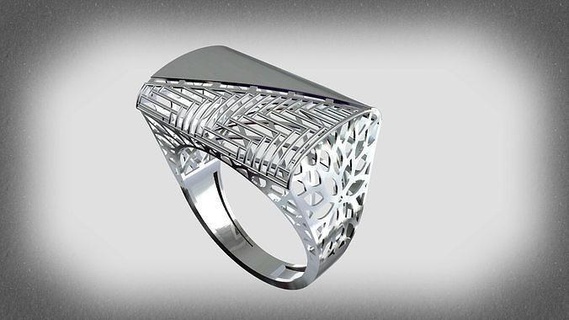 rettangolare fusione squillare codice 1010 oro stampabile gioielleria diamante gioiello gemma anelli nozze moda Fidanzamento bellezza engagement collana 3d print model - Mito3D
