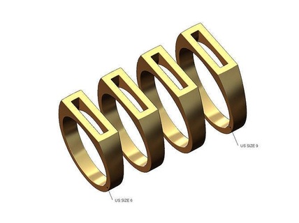 rectangular pocket flat top signet ring us sizes 6 9 jewelry printable gold silver sterling men menring fashion jewellery luxury classic minimalist cushion rectangle simple 3d model rings 3d print model - Mito3D