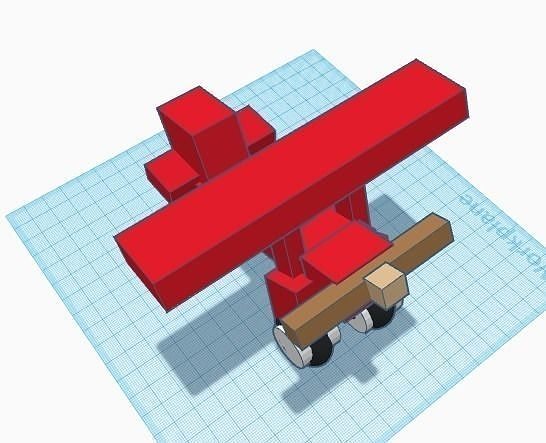 rot Baron Doppeldecker ww1 Propeller Krieg Flugzeug Hobby DIY 3D print model - Mito3D