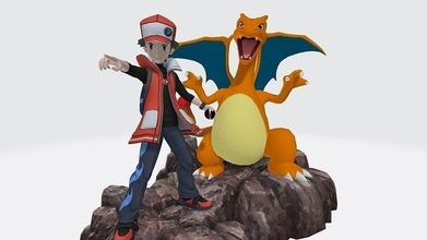 rouge charizard Pokémon dessin animé anime modèle Jeu Jeux jouets 3d print model - Mito3D