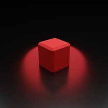 red cube donation free grass human online box special game square shape abstract desktop reflection geometric art jewelry 3d print model - Mito3D