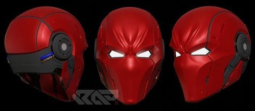 rojo cibernético capucha casco roja dc superhéroe batman imprimible pasatiempo bricolaje diy 3d print model - Mito3D