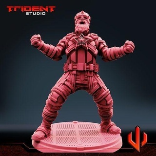 rojo papi proteger Arte héroe esculturas miniaturas figuritas 3d print model - Mito3D