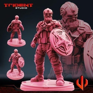 red daddy art sculptures miniatures toys hero 3d print model - Mito3D