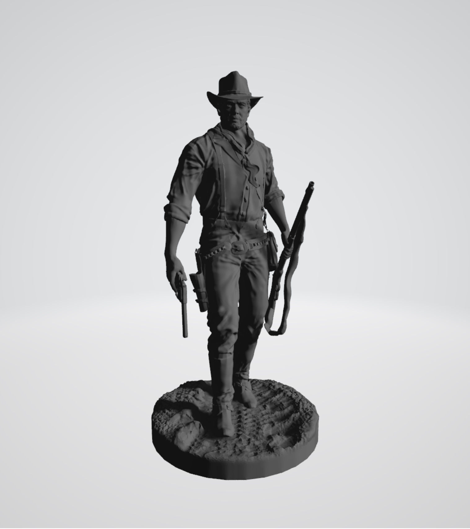 red dead redemption 2 - arthur morgan reddeadredemption rdr reddeadredemption2 rdr2 arthurmorgan revolver winchester rifle pistol wildwest outlaw gunman west poncho games toys 3D print model - Mito3D