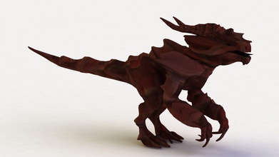 drago rosso modello 3d monster la scultura lucertola creatura magico statua art rettile finzione gioco film rpg dungeons dragons stampabile in pelle giochi i giocattoli carattere 3d print model - Mito3D