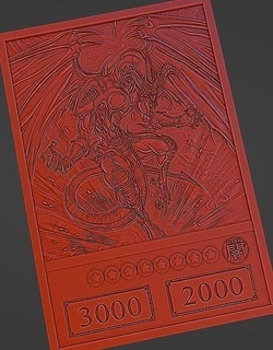 vermelho Dragão demônio yugioh arte anime Yugi jogo cartas alívio manga Konami esculturas 3d print model - Mito3D