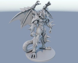 red dragon archfiend king calamity 3d print model yu gi oh figure games toys 3d print model - Mito3D