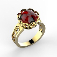 red garnet ring jewelry rings jewel jewellery gems gemstone precious 3d print model - Mito3D