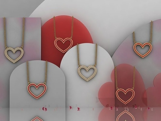 rouge cœur pendentif collier bijoux conception mode imprimable bague or blanc diamon diamant gemme brillant bracelet l'amour pendentifs 3d print model - Mito3D