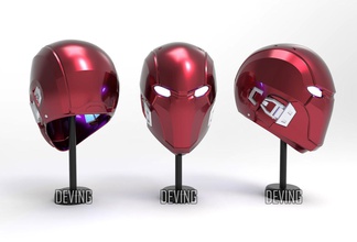 rot kapuze helmet injustice 2 robin batman dc cosplay helm spiele spielzeuge deving 3d print model - Mito3D