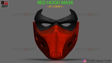 rouge capuche masque dc bandes dessinées cosplay chaperon casque costume halloween jeux chevalier super héros 2021 titans jouets 3d print model - Mito3D