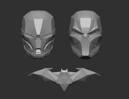 red hood metal - headsculpt action figures toy toys games game character figure dc dcuniverse arkham 3dprint batman redhood 3d print model - Mito3D