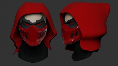 rosso cappuccio fuorilegge maschera batman dc dccomic cosplay 3dmodel stampabile halloween passatempo fai 3d print model - Mito3D