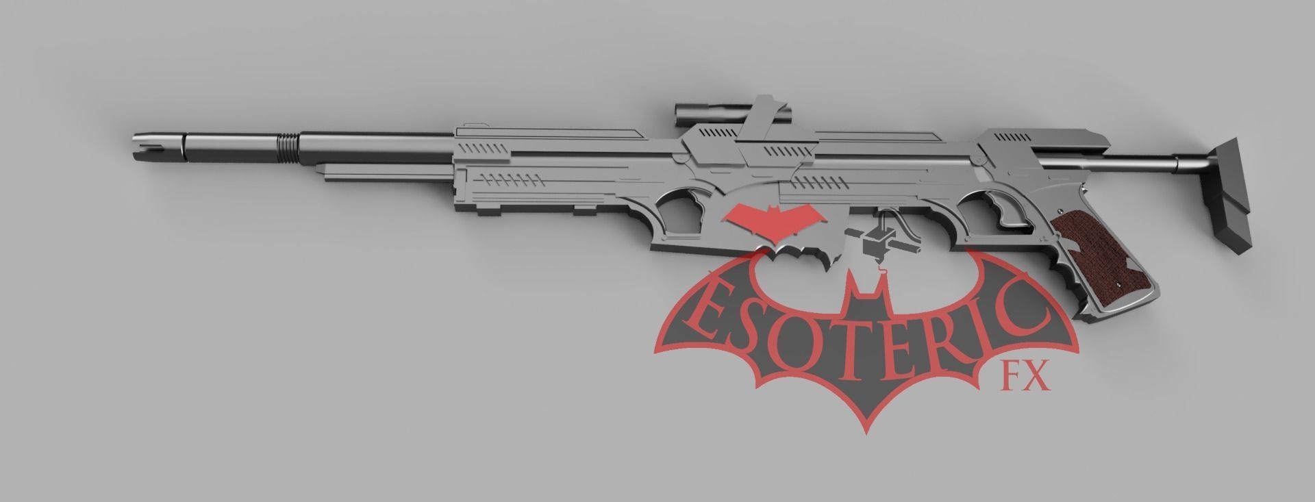 red hood rifle custom esotericfx file redhood jasontodd redhoodpistol redhoodrifle arkhamknight undertheredhood whiteknight threejokers dc batman redrobin robin hobby diy 3D print model - Mito3D