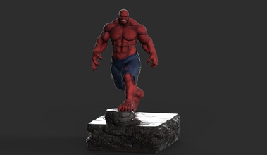 red hulk statue personagem conceptart strength art sculptures 3d print model - Mito3D