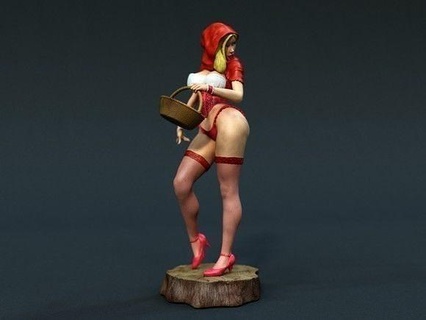 red riding hood redridinghood girl fanatsy fantasy woman pinup disney art sculptures 3d print model - Mito3D