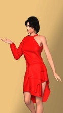 vermelho babar vestir mulher moda bonita sexy fofa retrato menina jovem 3d print model - Mito3D