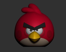 rosso scolpire zbrush 7 cm arrabbiato uccelli Angrybird gioco animazione cartone animato divertente natura Android appgame Giochi giocattoli 3d print model - Mito3D