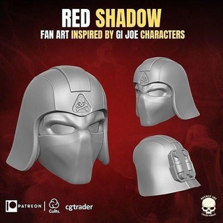 rouge ombre tête 3d imprimable fichier mezco merveille légendes gi Joe classifié cobra commandant zartan casque Jeux jouets 3d print model - Mito3D