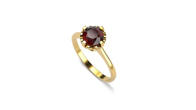piedra roja centro del anillo la joyería de oro plata gem cad joya imprimible diamante compromiso piedras preciosas boda los anillos 3d print model - Mito3D