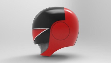 red time force ranger 3d ptinting power helmet cosplay hobby diy 3d print model - Mito3D