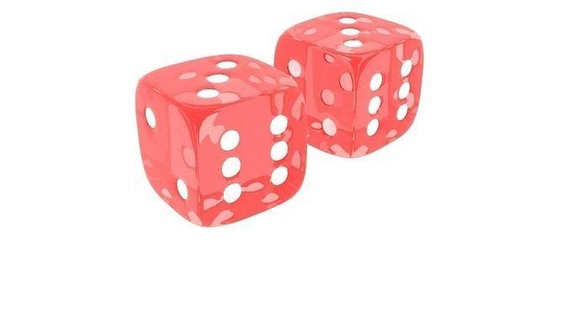 rouge transparent dés 6 bordé dé casino chance jeux d'argent risque loisir jouer Jeu cube nombre Vegas Succès amusement meubles Jeux jouets 3d print model - Mito3D