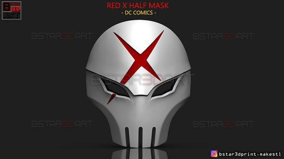 red x half mask - dc comics helmet titan ss2 season3 hood robin cosplay games toys 3d print model - Mito3D