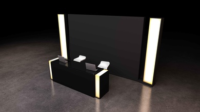 registration counter art rexeption desk information infoarea light other 3d print model - Mito3D