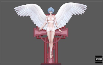 rei ayanami angel evangelion girl statue cute pretty anime character art sculptures 3d print model - Mito3D