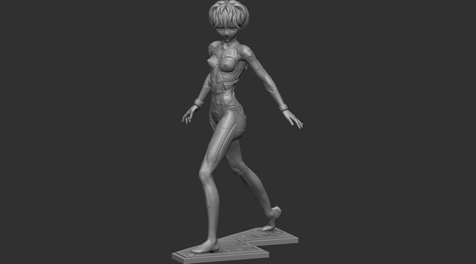 rei ayanami evangelion 3 pose update manga figure statuette statue cartoon sculpture art sculptures 3D print model - Mito3D