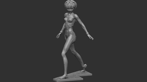 rei Ayanami Evangelion 3 Pose aktualisieren Manga Zahl Statuette Statue Karikatur Skulptur Kunst Skulpturen 3d print model - Mito3D