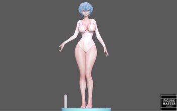 rei ayanami evangelion crecido up traje baño niña bonita anime estatua lindo personaje arte esculturas 3d print model - Mito3D
