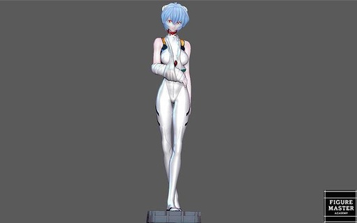 rei ayanami injured plug suit long hair evangelion anime girl character pretty art sculptures 3d print model - Mito3D
