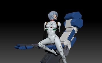 rei ayanami printable evangelion model cyborg machinery industry isolated figure fiction future mechanical series tv anime manga robot futuristic woman girl games toys 3d print model - Mito3D