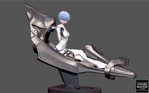 rei cockpit evangelion girl statue cute pretty anime character 3d print art sculptures 3d print model - Mito3D