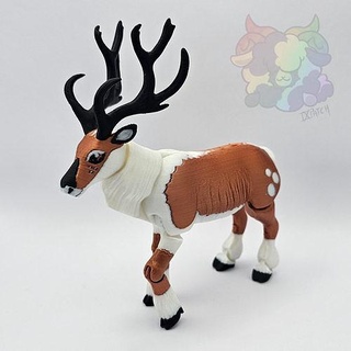 reindeer - flexi articulated animal print place flexible jointed deer christmas santa xmas winter holiday decoration games toys 3d print model - Mito3D