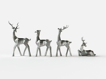 reindeer 3d print model santa deer prancing lying christmas year tree fir holiday gifts decoration toy serpentine tinsel statue statuette toys art sculptures 3d print model - Mito3D