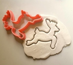 reindeer christmas cookie cutter hobby-diy biscuit new year hobby diy hand tools 3d print model - Mito3D