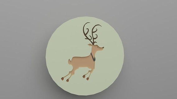 reindeer coaster - nature deer coffee tea beer printable ready print kitchen dining decorative santa claus art design illustration year new holiday house accessories 3d print model - Mito3D