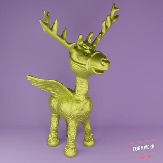 ren geyiği fantezi kanatlar geyik Noel fanatik Christma kızak kar hayvan Sanat büyü yılbaşı Baba cümle soğuk varlıklar tatlı gerçek dışı 3d print model - Mito3D