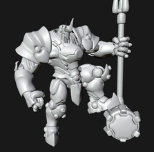 reinhardt - victory pose overwatch video game figurine miniatures plate fullplate hammer ow games toys statue armom 3d print model - Mito3D