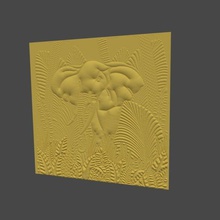 1 kabartma resim fil sanat 3d baskı rahatlama cnc rotuer heykel deco yazdırılabilir heykeller 3d print model - Mito3D