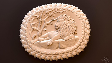 soccorso leone art animale di sculture pano ciondolo albero la pietra l'illustrazione re foresta cat forte natura statua gioielli 3d print model - Mito3D