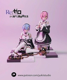 rem ram - zero toy figurine fun art doll characteranime anime manga sculptures 3d print model - Mito3D
