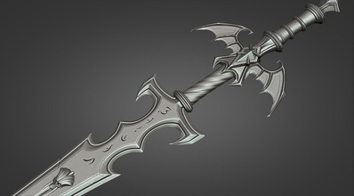 remornia sword - artbook version warcraft shadowlands denathrius weapon fantasy armor zbrush 3dprint games prop shield war warior knight asset bladed armour toys game accessories 3d print model - Mito3D