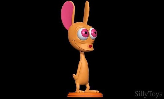 ren stimulpy Show Katze katzenartig Anthro Karikatur pelzig Hund Chihuahua Kunst Skulpturen 3d print model - Mito3D