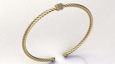 Renaissance bracelet diamants Taille 168 mm bijoux or bijou bracelets brillant diamant gemme corde câble Yourman platine argent imprimable mode beauté vêtements accessoire élégant 3d print model - Mito3D