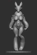 renamon mulher in bikini figura 3d impressão digimon peludo jogos brinquedos 3d print model - Mito3D